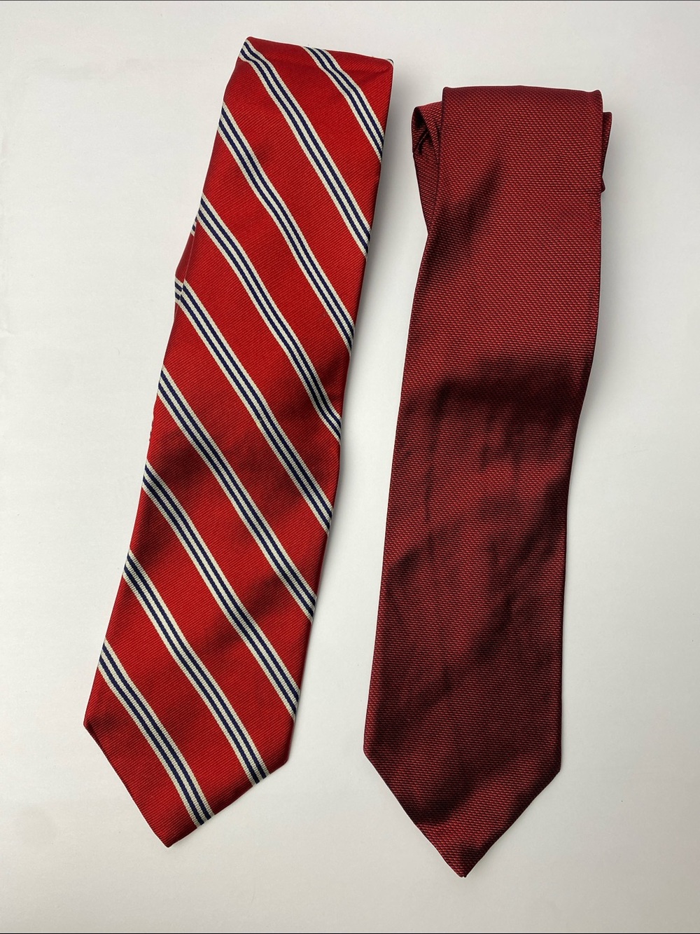 Brooks Brothers Makers Silk Tie Duo Bundle - Red and Striped